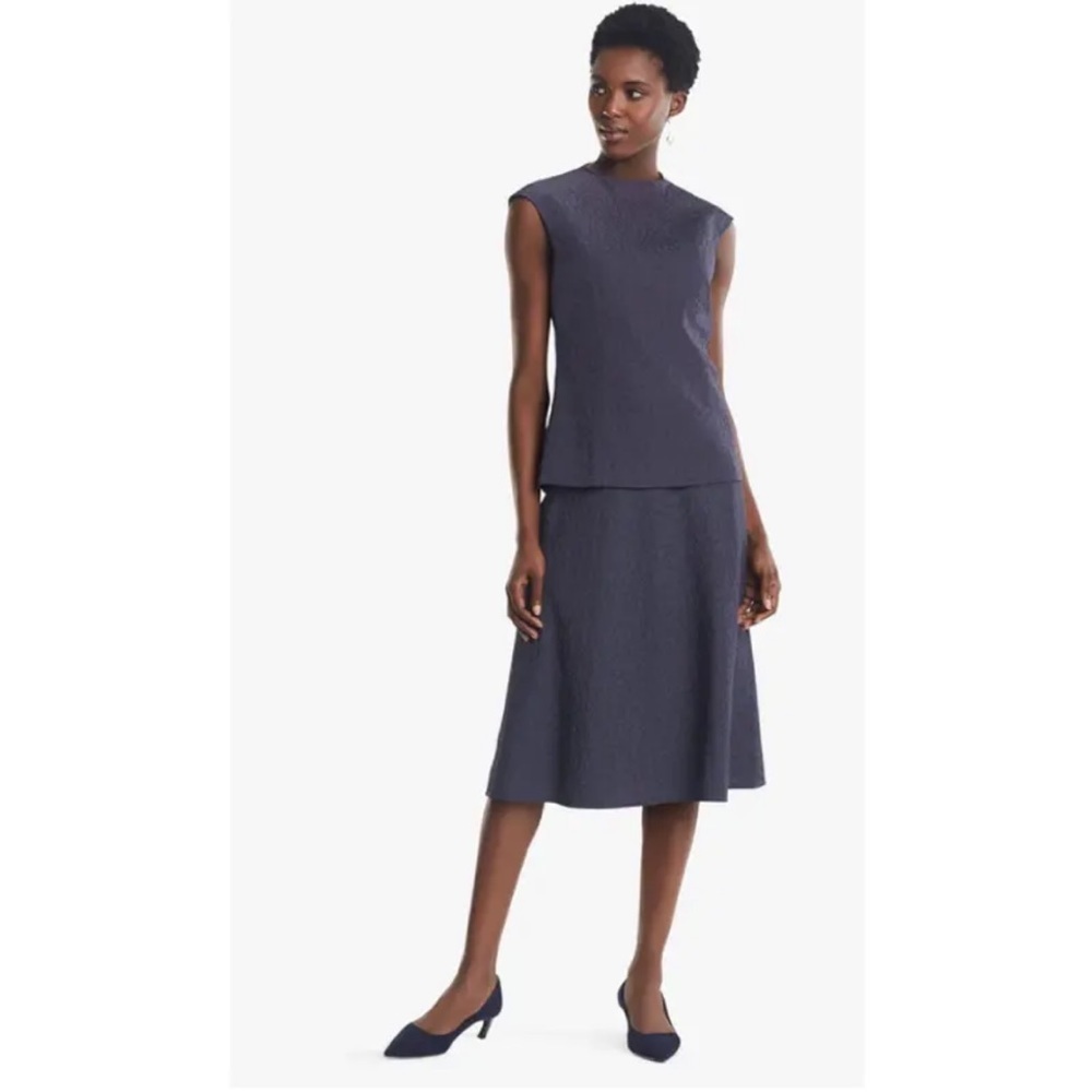 NWT MM LaFleur Size 16 The Makeba Vine Jacquard Gray Jacquard A Line Full Skirt